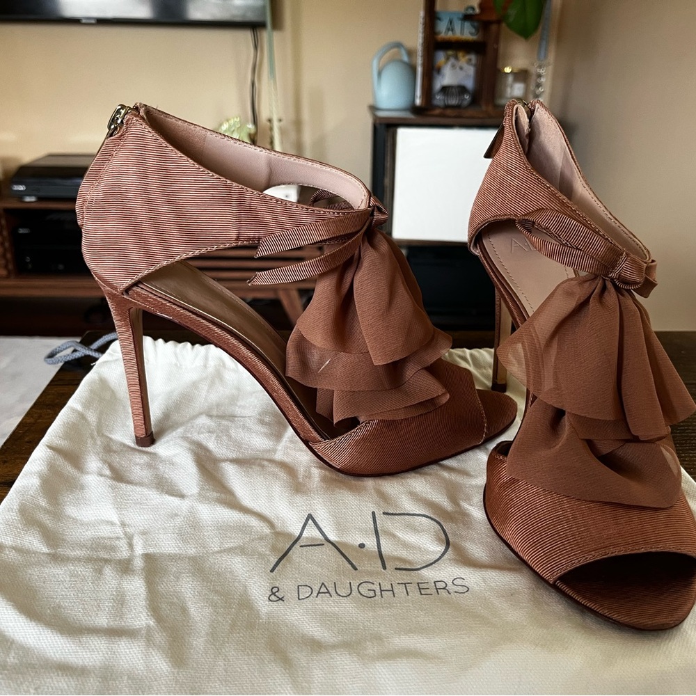 Ruffled Blush Women's Heels - Picture 7 of 7